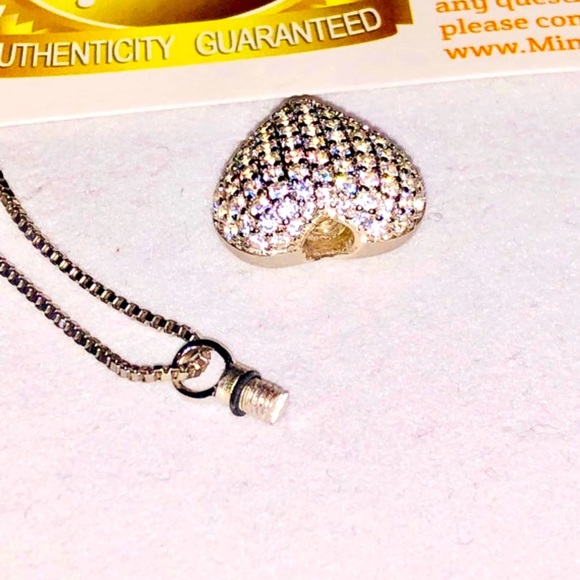 Personalized urn necklace, cremation urn jewelry, 10k white gold vermeil, Urn - Picture 1 of 6